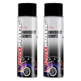 2X Promatic Black Underbody Spray Paint 500ml Spray Paint